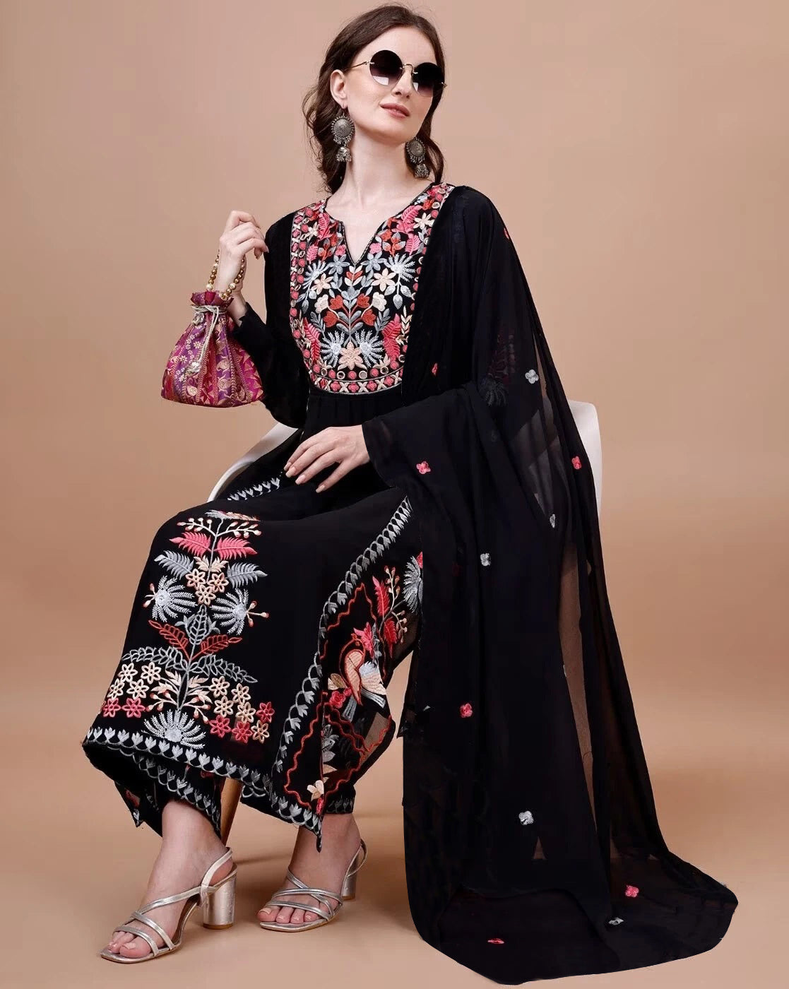 designer made luxury Pakistani suit for womenswear - 3 piece ready-to-wear | BLACK BUEATY | PAKISTANI | PUNJABI | SOUTH ASIAN