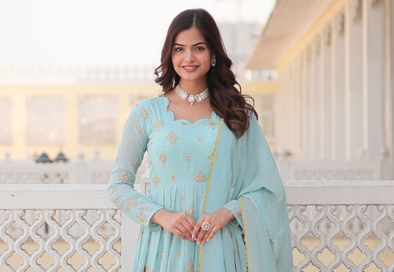 Emerald Grace Embroidered Anarkali Set with Dupatta – Elegant Festive & Wedding Wear - two piece ready-to-wear | SHEHNAZ | PAKISTANI | PUNJABI | SOUTH ASIAN