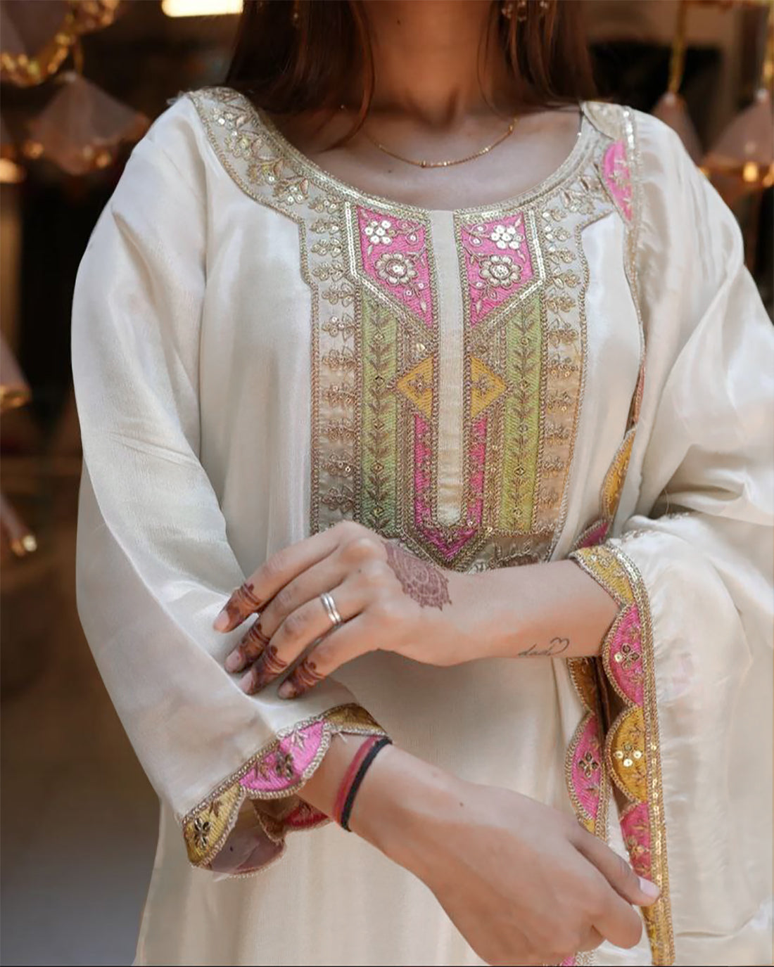 Embroidered Straight Kurta Set with Dupatta – Festive Indian Dress - 3 piece ready-to-wear | MILANO | PAKISTANI | PUNJABI | SOUTH ASIAN