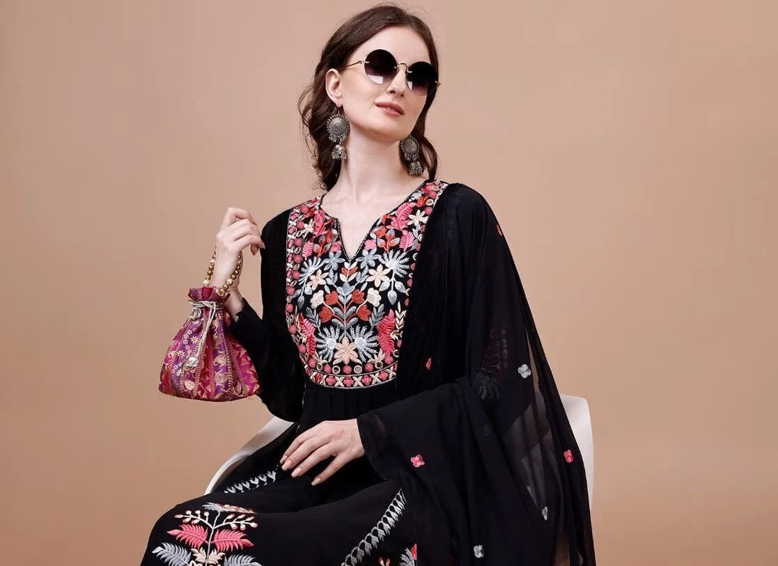 designer made luxury Pakistani suit for womenswear - 3 piece ready-to-wear | BLACK BUEATY | PAKISTANI | PUNJABI | SOUTH ASIAN
