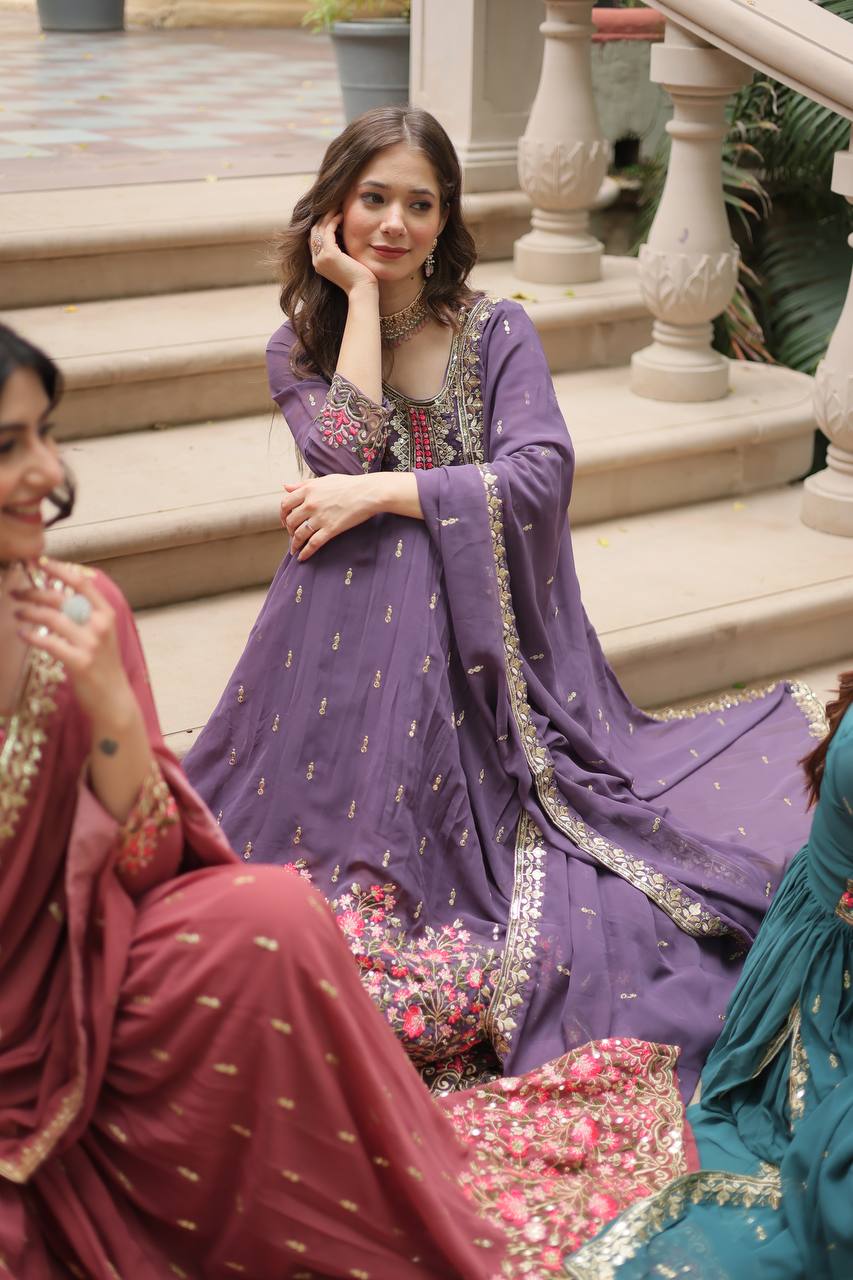 Premium Designer Ready-Made Top Sharara with Dupatta – Women’s Traditional Ethnic Wear - 3 PCS