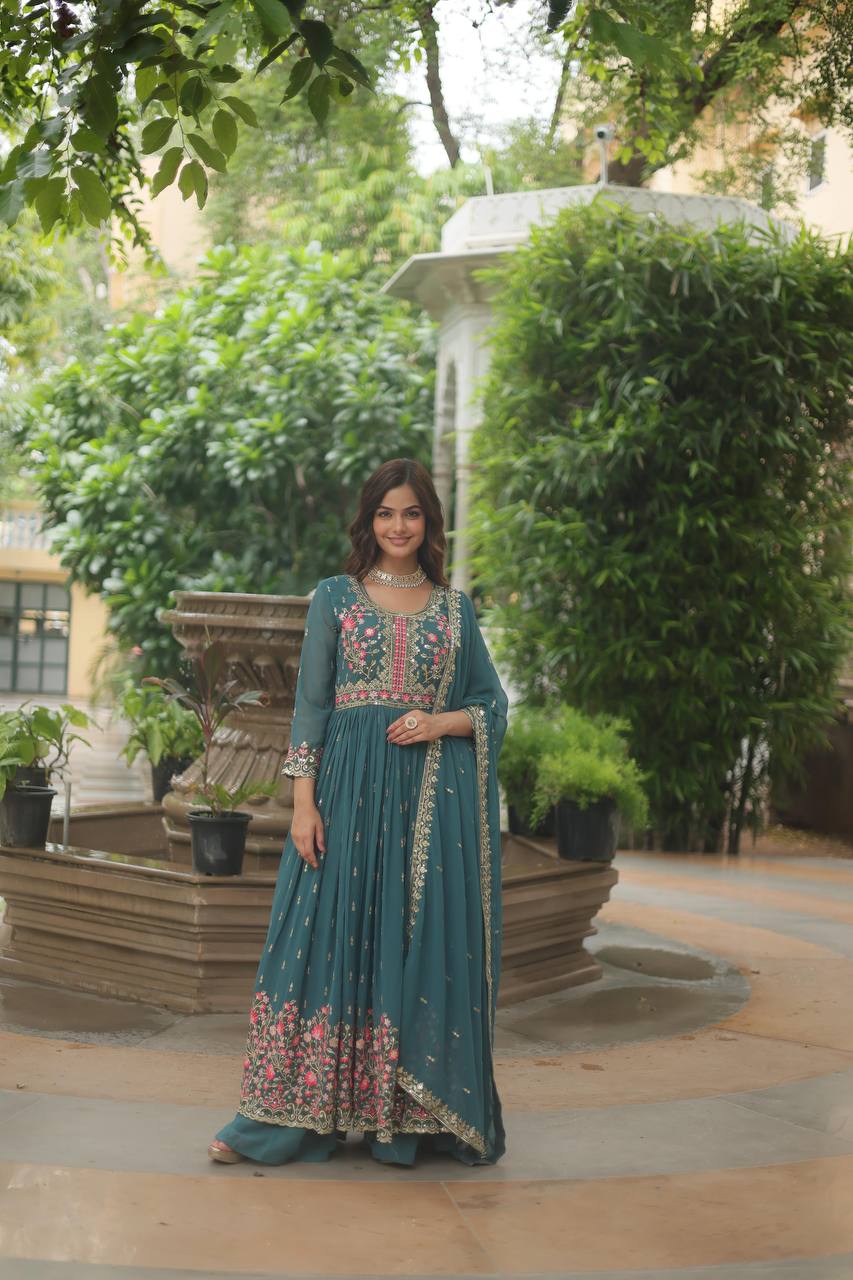 Premium Designer Ready-Made Top Sharara with Dupatta – Women’s Traditional Ethnic Wear - 3 PCS