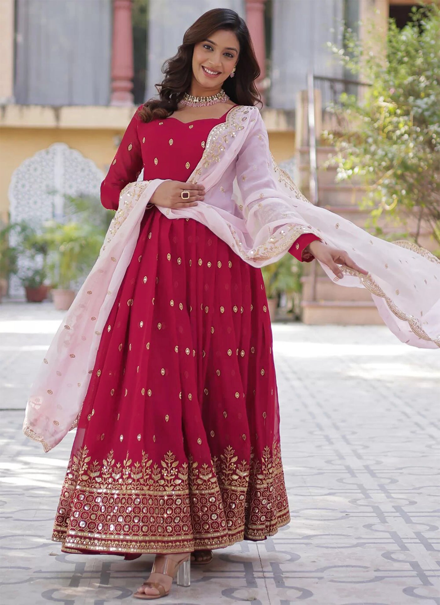 Emerald Grace Embroidered Anarkali Set with Dupatta – Elegant Festive & Wedding Wear - two piece ready-to-wear | MARIYAM | PAKISTANI | PUNJABI | SOUTH ASIAN