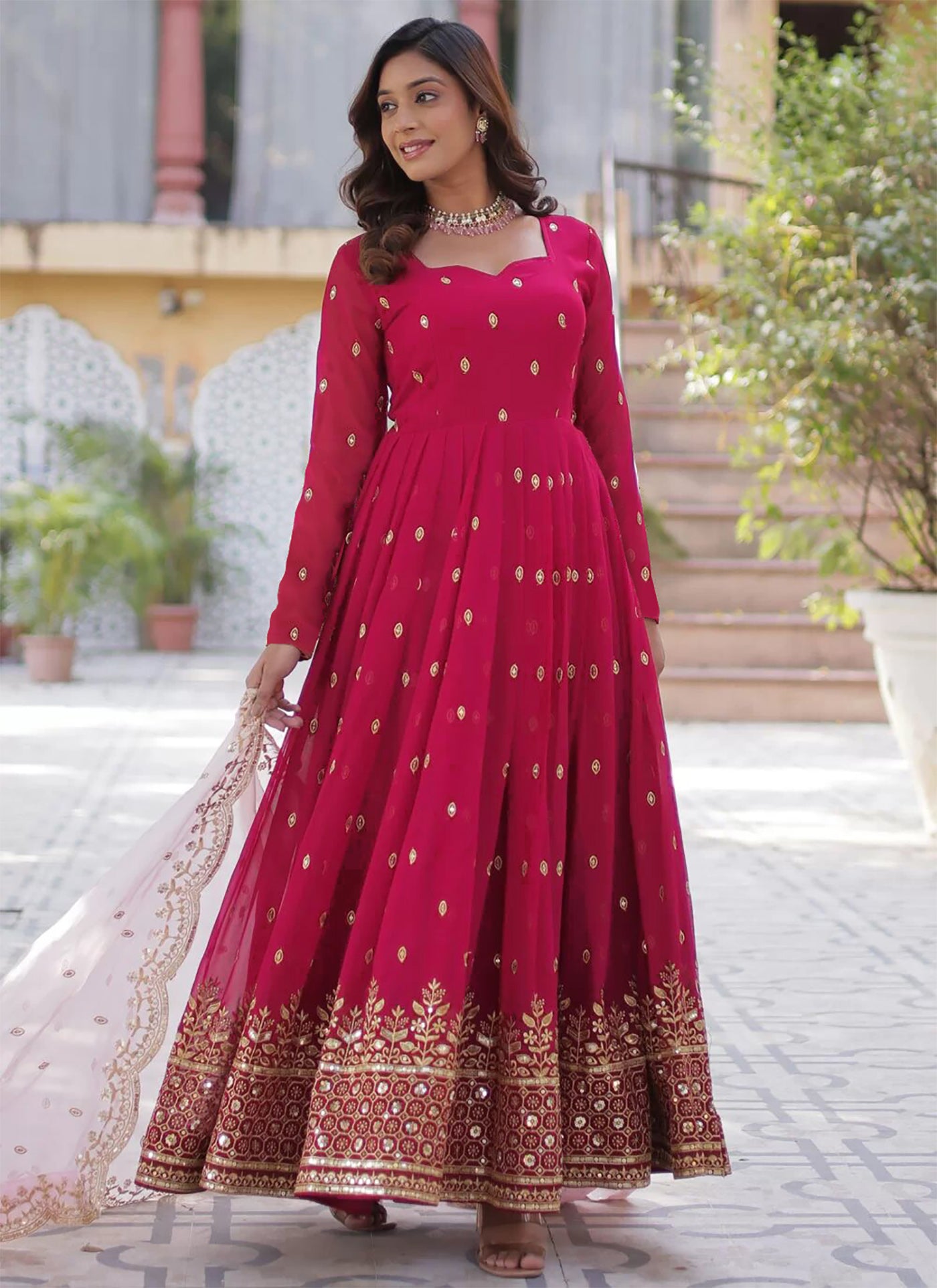 Emerald Grace Embroidered Anarkali Set with Dupatta – Elegant Festive & Wedding Wear - two piece ready-to-wear | MARIYAM | PAKISTANI | PUNJABI | SOUTH ASIAN
